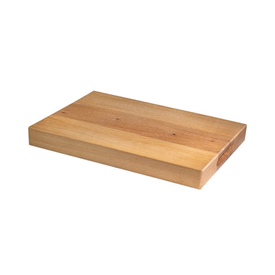Snijplank met handvaten van beukenhout (38 x 28 cm) op een witte achtergrond