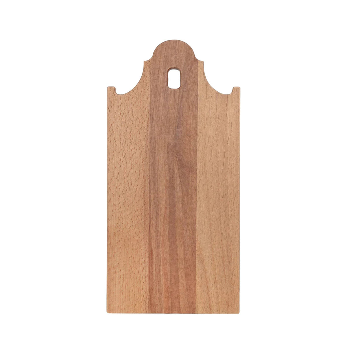 Snij- en borrelplank in de vorm van een huisje (35 x 17 cm) op een witte achtergrond