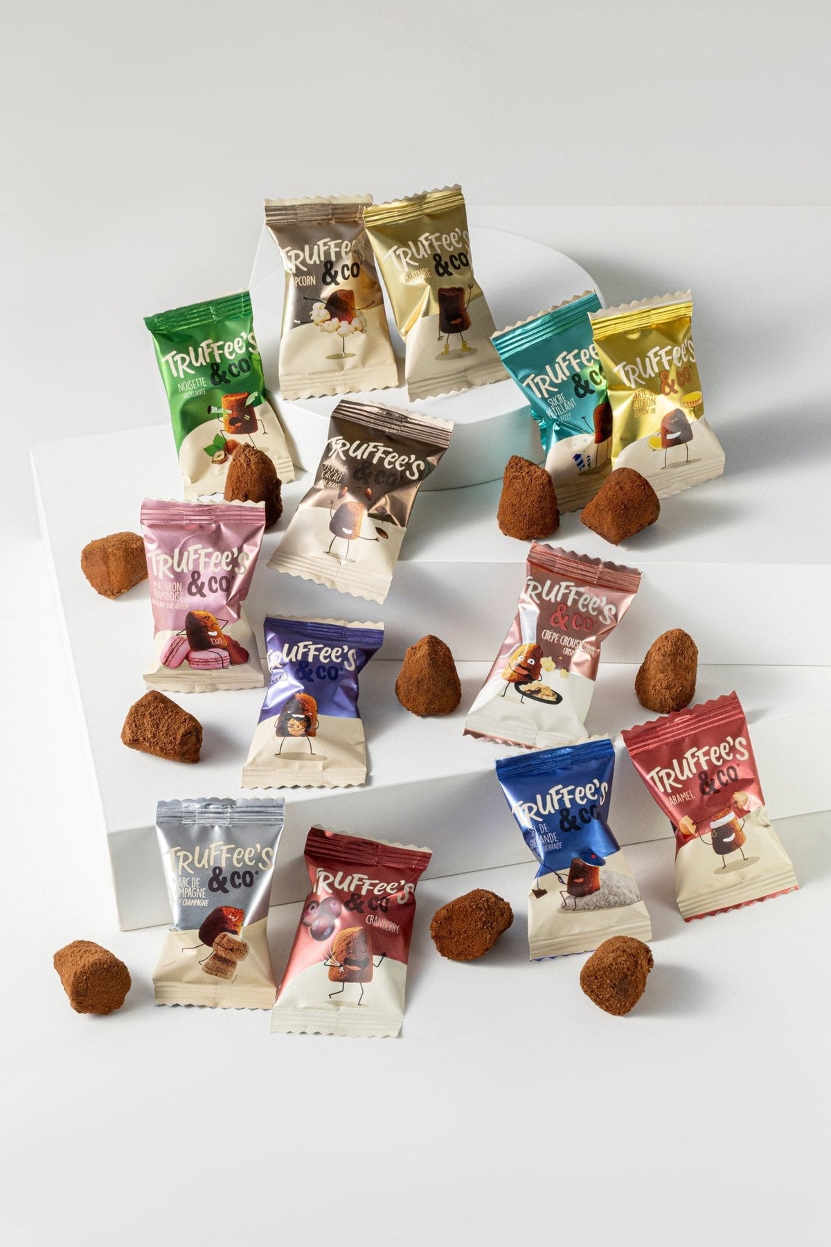 Los verpakte truffels van Truffee's & Co in verschillende smaken