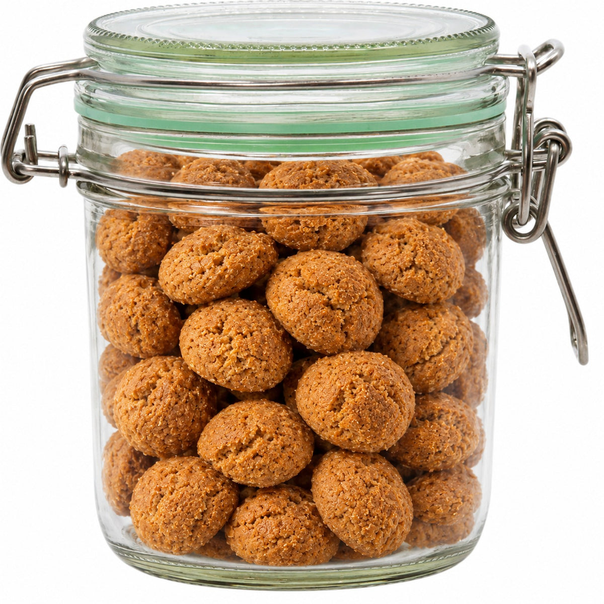 Geredde weckpot van 530 ml, gevuld met kruidnoten (impressie)