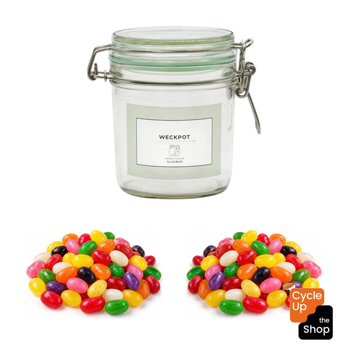 Geredde weckpot van 530 ml met jelly beans