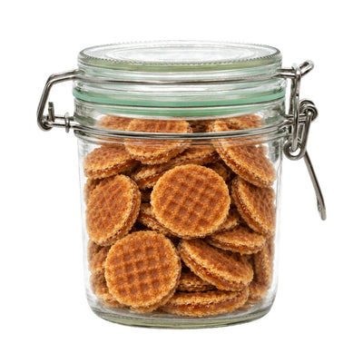 Gevulde weckpot met mini stroopwafels