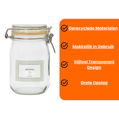 Geredde weckpot van 1140 ml, derde foto