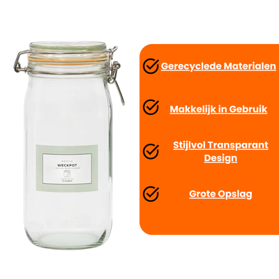 Grote geredde weckpot van 2160 ml, derde foto