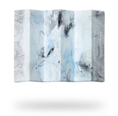 Blauw gemarmerd zeepbakje van gerecycled plastic, van boven